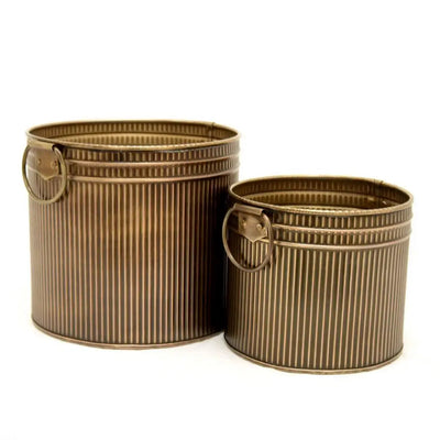 A/Q Round Tin Planter - Small OR Large - Homeware
