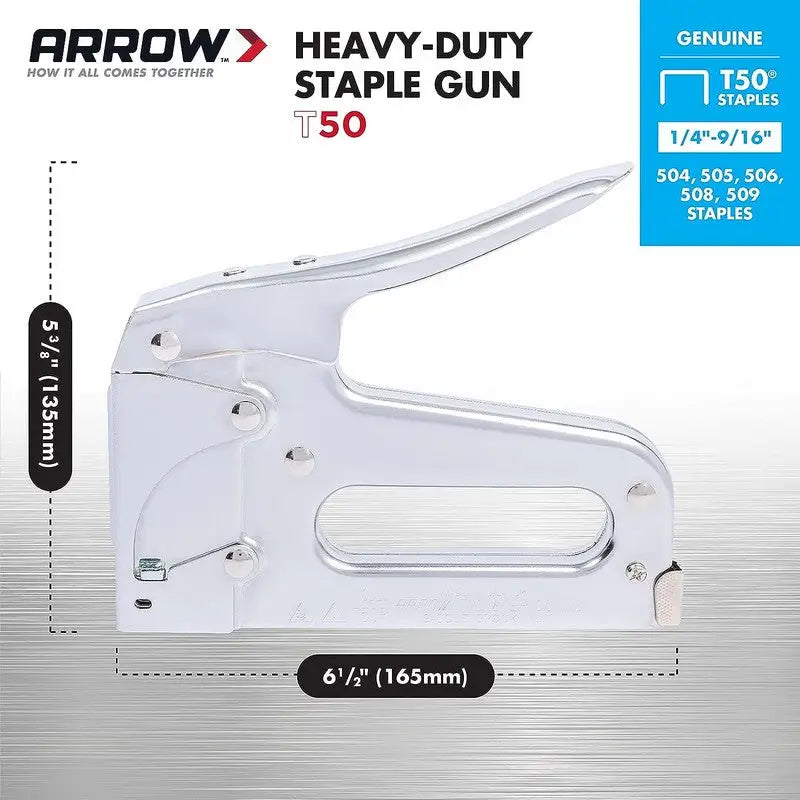 Arrow T50 Staple Gun and Replacement Staples (6mm to 12mm)