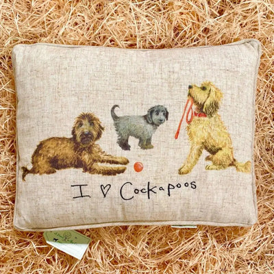 At Home In The Country - I Love Cockapoos Linen Mix Cushion