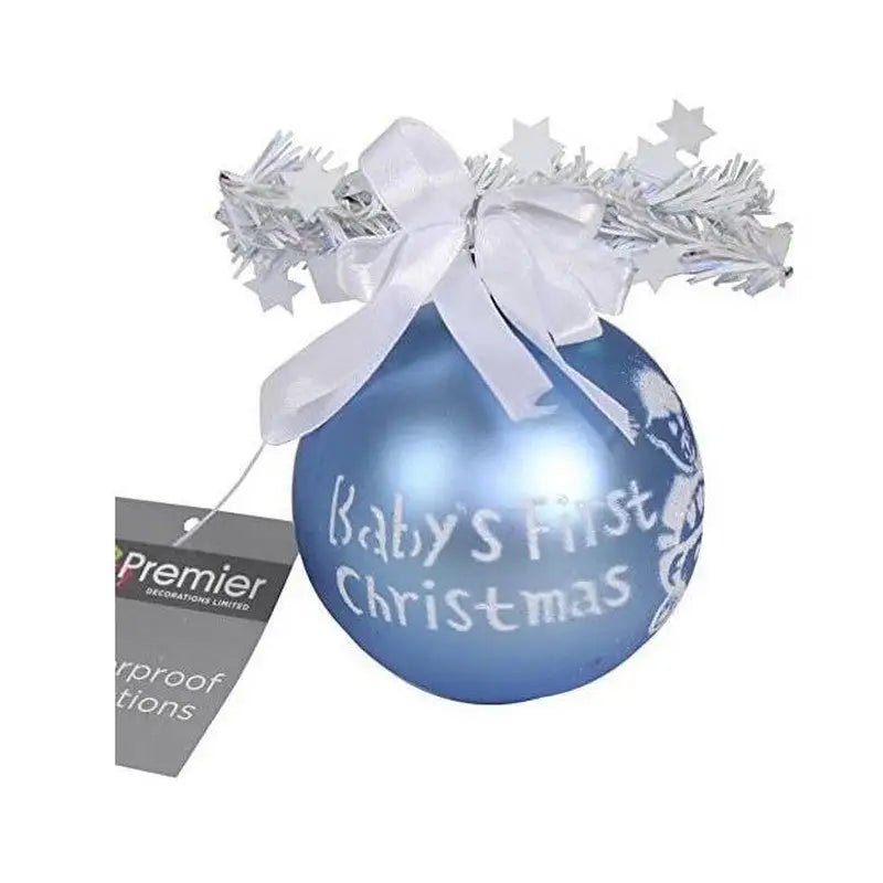 Baby’s First Shatterproof Christmas Bauble With Tinsel Assorted