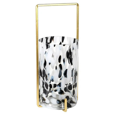 Black & White Fleck Vase - 31 x 14 x 12cm - Vases