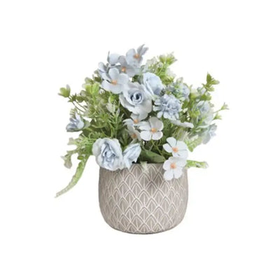 Blue Floral Pot 32cm - Plant Pot