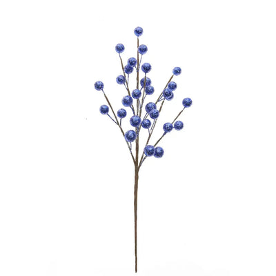 Blueberry Glitter Stem 30cm - Seasonal & Holiday Decorations
