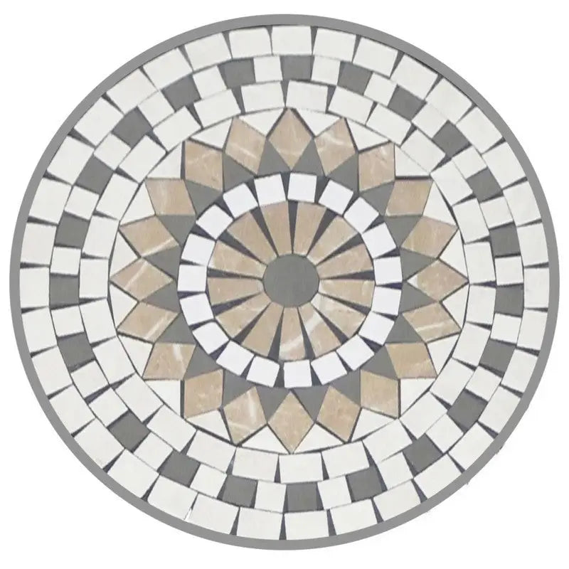 Ceramic Bistro Garden Furniture 3 Piece Set - Stone White -