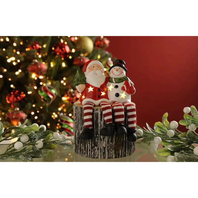 Ceramic Santa / Snowman Shelf Sitter 17cm - Seasonal &