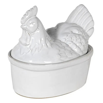 Ceramic White Hen Egg Holder - 19 x 20 x 14cm - Ornament