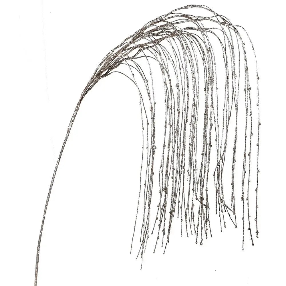 Champagne Gold Glitter Tiff Weeping Willow Spray Stewart And Gibson