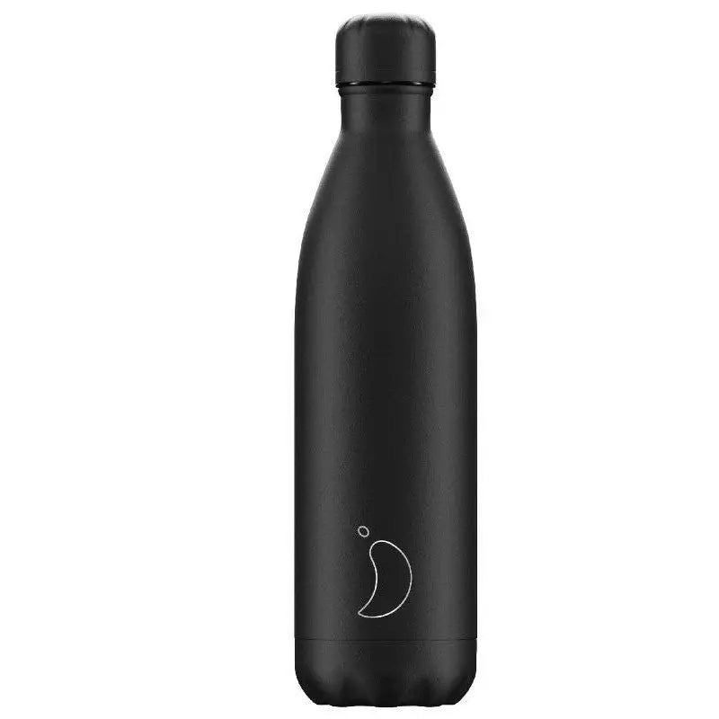 Chilly’s Mono Black Bottle - Various Sizes Available - 750ml
