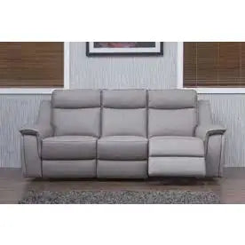 Dark Grey Luxury Full Leather Reclining Sofa
