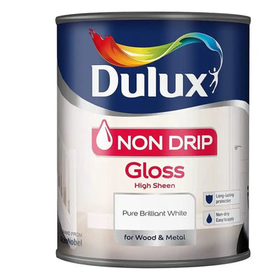 Dulux Non Drip Gloss High Sheen Pure Brilliant White 1.25L -