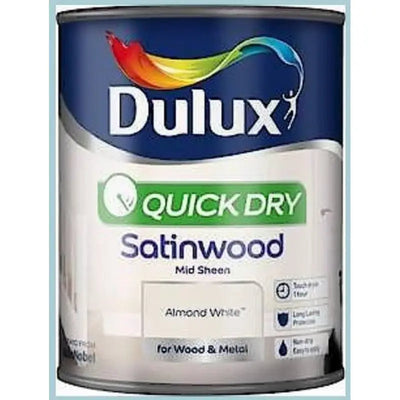 Dulux Quick Dry Satinwood Pure Brilliant White - 2.5 Litre -