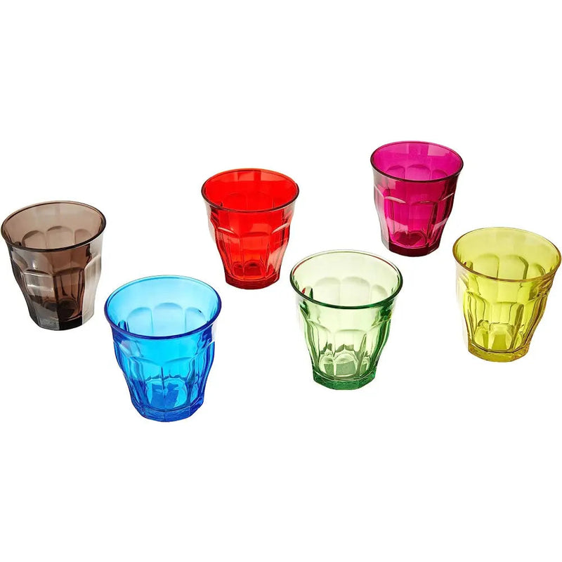 Duralex Picardie MultiColoured Glass Tumblers 25cl - 6 Pack