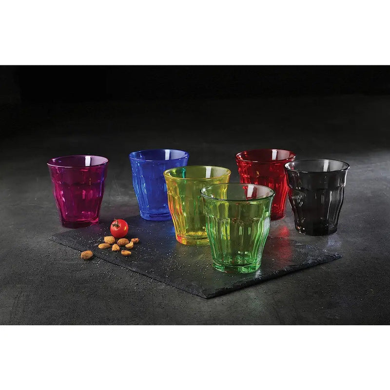 Duralex Picardie MultiColoured Glass Tumblers 25cl - 6 Pack