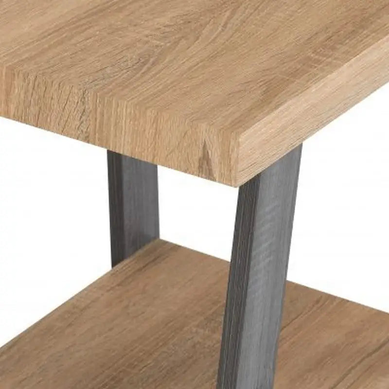 Eddie Side Table - Grey / Sonoma Oak Effect - 45 x 60 x 55cm