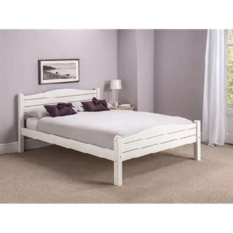 Elwood Grey Wooden Bed - Available In Grey or White - White