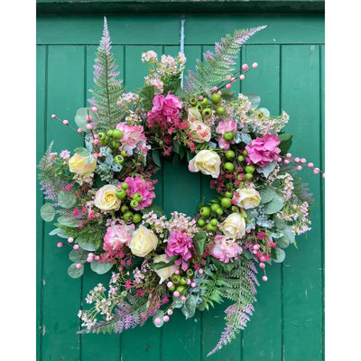 Enchante Floral Blossom Wreath 60cm - Wreaths & Garlands