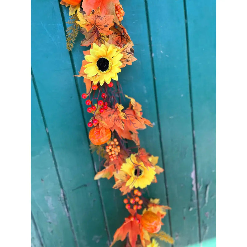 Enchante Sunflower & Pumpkin Garland 180cm - Autumn