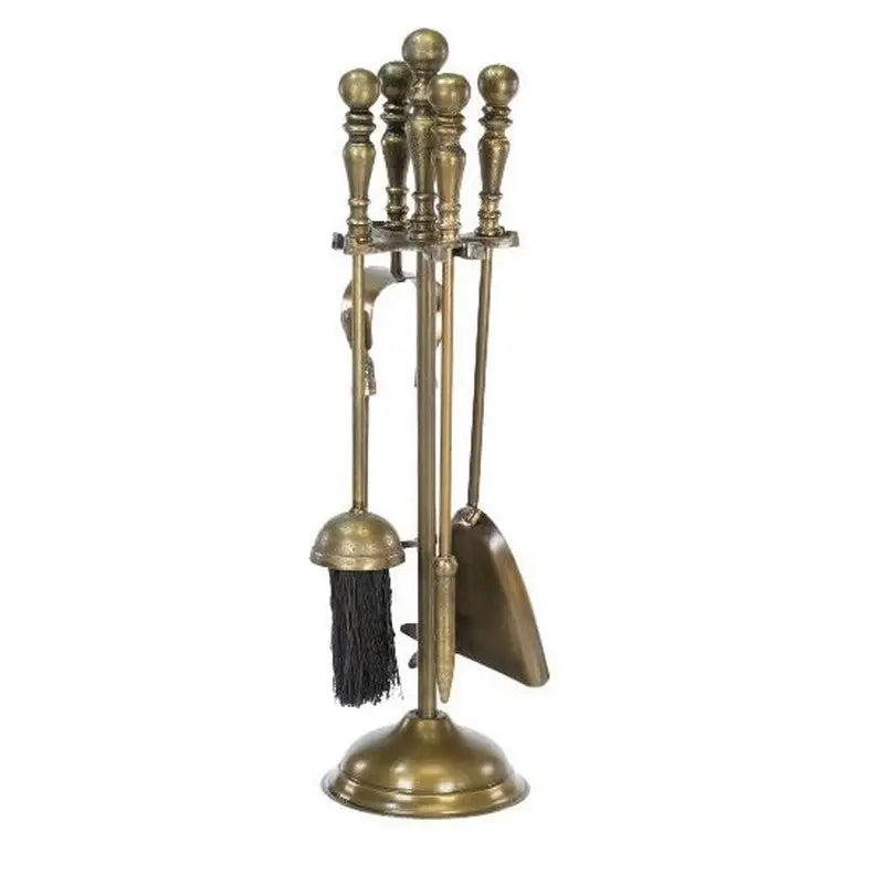Fern Cottage Companion Set Antique Brass - 48cm & 63cm
