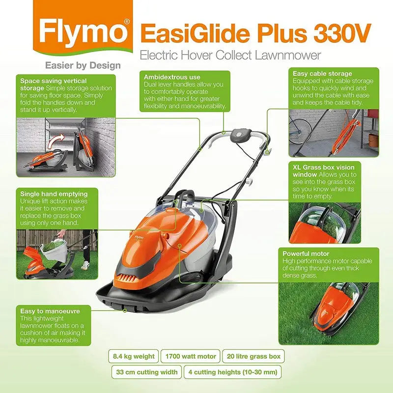 Flymo Easi Glide Plus Lawnmower 360V - 33cm Cutting Width -
