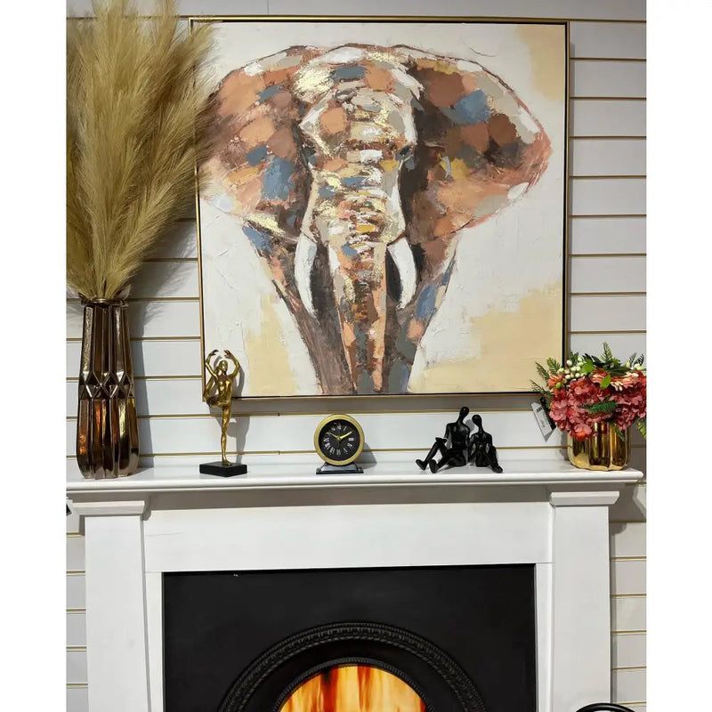 Framed Elephant Wall Art 90 x 90cm - Homeware