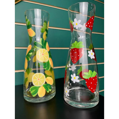 Fruit Carafe Glass - Assorted Designs - Lemons /