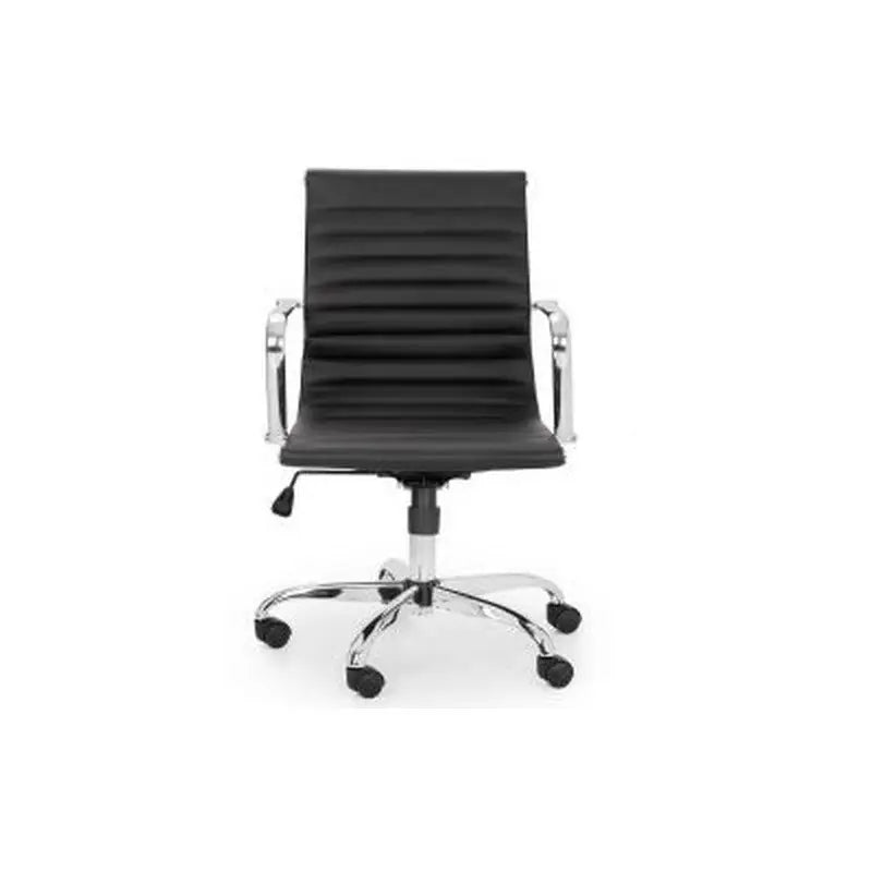 Gio Black & Chrome Modern Faux Leather Office Chair - GIO201