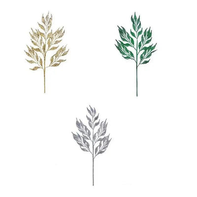Glitter Flat Ferns - 85cm - 3 Colours Available - Seasonal &