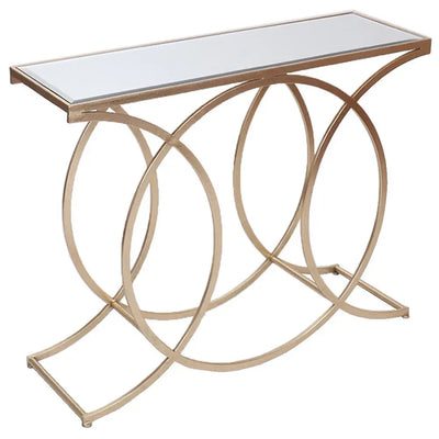 Gold Circle Console Table 100x32x80cm - Tables