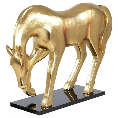 Gold Horse on Base 43 x 13 x 32cm - Homeware