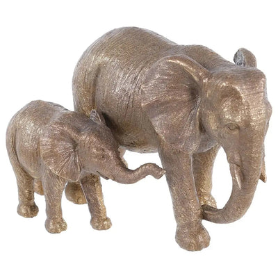 Gold Mother & Baby Elephant 31 x 20 x 21cm - Homeware