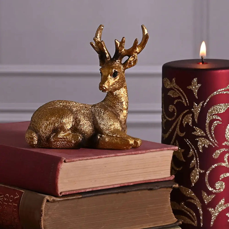 Gold Stag - Standing OR Sitting - Seasonal & Holiday