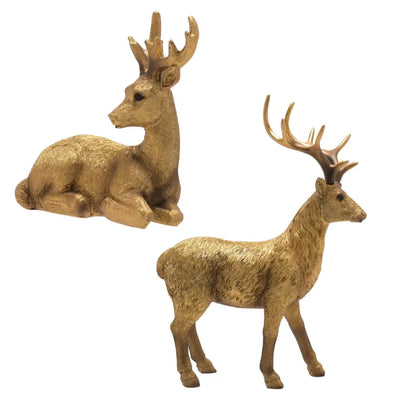 Gold Stag - Standing OR Sitting - Seasonal & Holiday