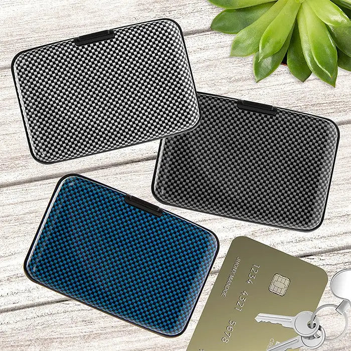 Graphite Check Credit Card Holder - Assorted Colours (Only