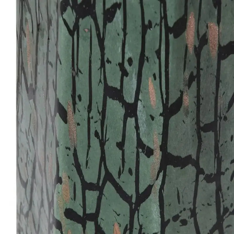 Green Marble Effect Hex Vase - 41 x 12 x 12cm - Vases