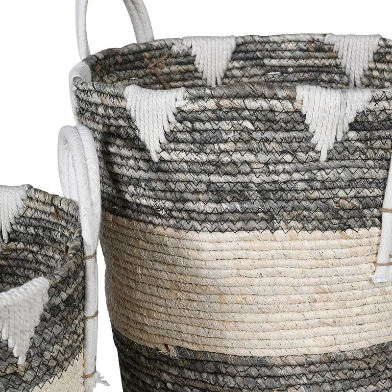 Grey & White Rope Basket (Sold Separately) - Homeware