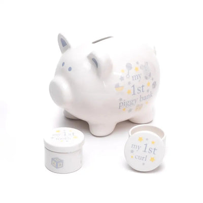 Hello Baby Piggy Bank Set Baby Boy - Giftware