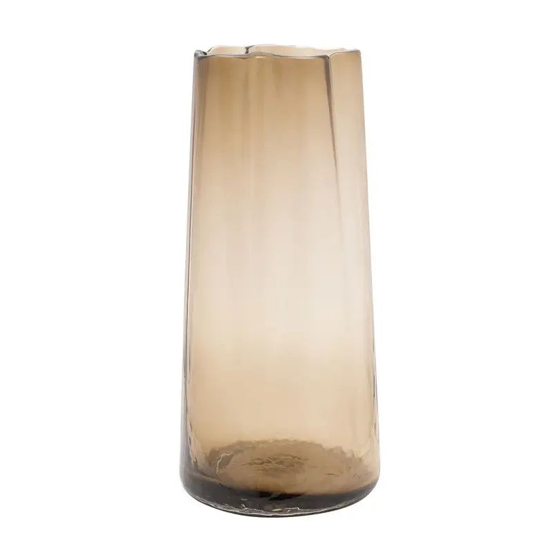 Hestia Glass Tall Vase - Scalloped Edge 32cm Vases