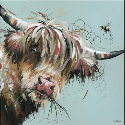 Highland Cow - Nosey Canvas 80cm Artwork