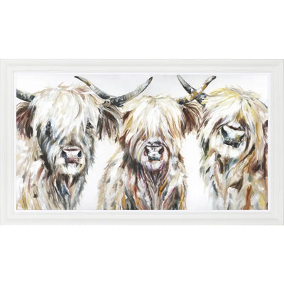 Highland Cow - The Three Amigos Picture 121 x 71cm Artwork