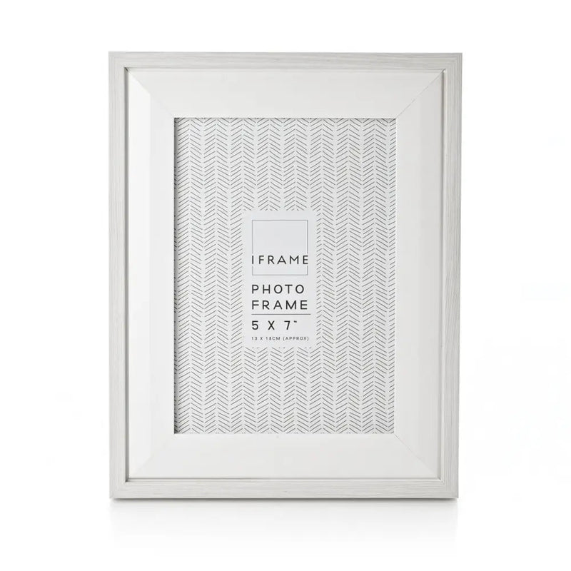 Iframe Grey & White Two Tone Frame 5 X 7 - Picture Frames