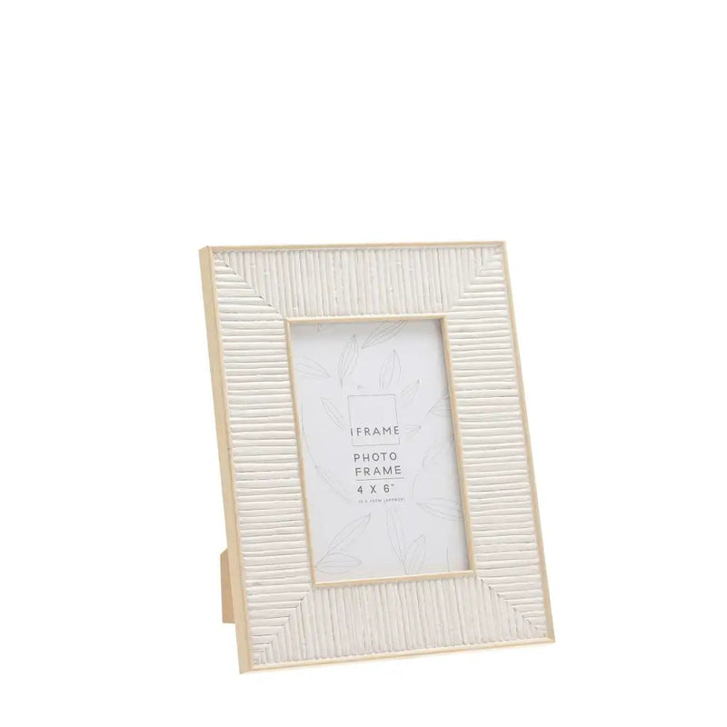 iFrame Rattan Effect Recycled Off White Frame - 4x6 / 5x7 /
