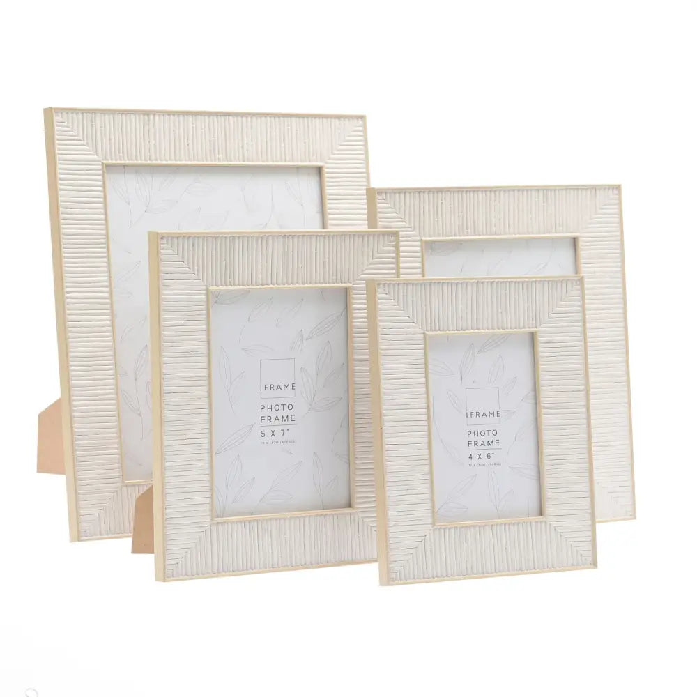 Iframe Rattan Effect Recycled off White Frame - 4x6 / 5x7 / 6x8