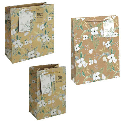 Jeff Banks Spring Floral Kraft Gift Bag - Assorted - Medium