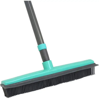 JVL Rubber Bristle Brush Broom Turquoise / Grey - Turquoise