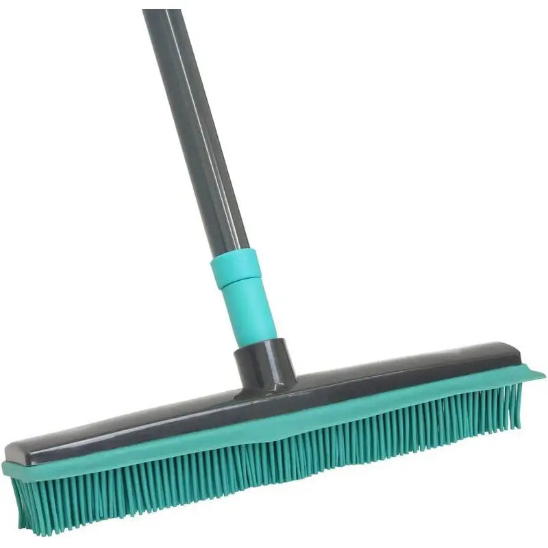 JVL Rubber Bristle Brush Broom Turquoise / Grey - Grey -