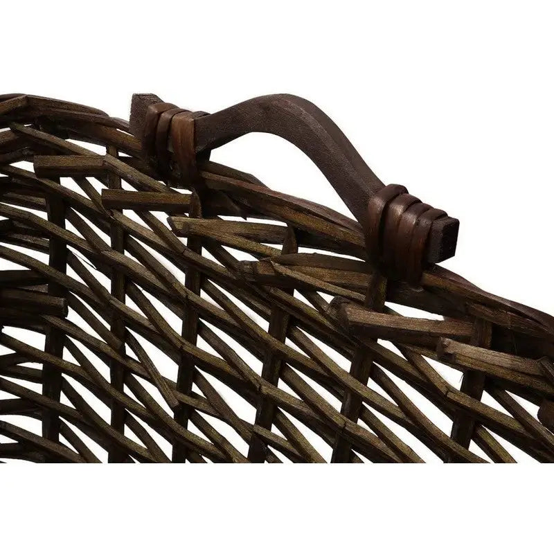 JVL Vertical Weave Rectangle Dark Multi Use Log Basket -