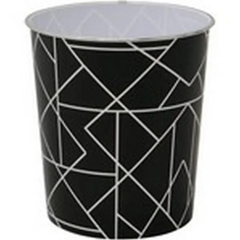 JVL Waste Paper Bin - Assorted Designs - Linear Black -