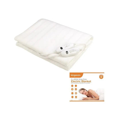 Kingavon 2x60W Kingsize Bed Electric Blanket - 160x 150cm -