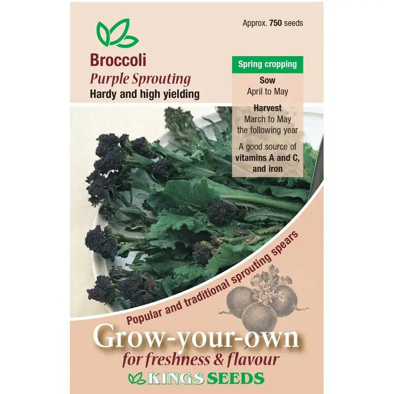 Kings Seeds Vegetables Seeds - Broccoli Purple Sprouting -