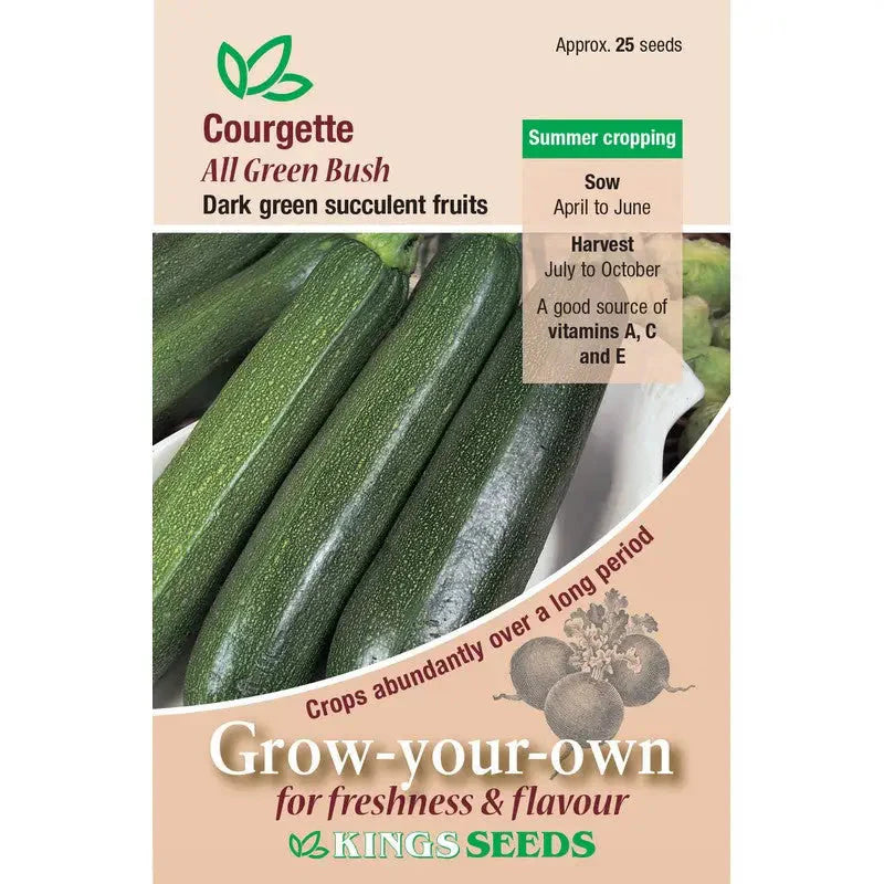 Kings Seeds Vegetables Seeds - Courgette all Green Bush -